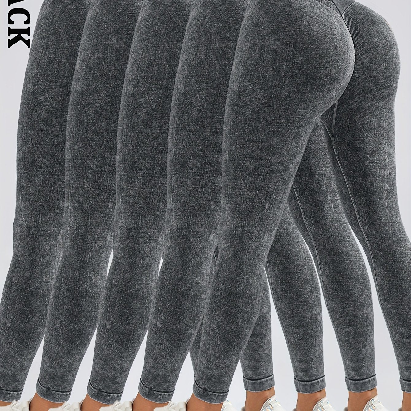 5 Pack Women's Hip Lifting Seamless Sexy V Back Sports Yoga Leggings High Waisted Stretch Fitness Pants Outdoor Running Skinny Sweatpants