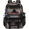 Casual Travel Men'S Backpack, 4.23gal Large Capacity, Lightweight Transparent Bag, Adjustable Shoulder Straps, Gym Approved, Outgoing Commuter Backpack, Black