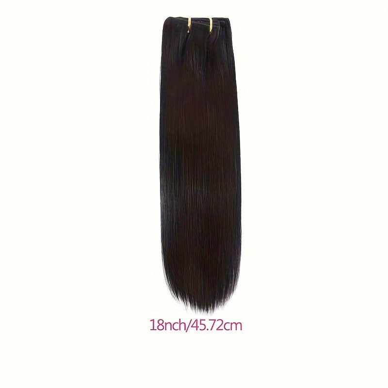 Straight Human Hair Clip In Hair Extensions For Women 100% Unprocessed Full Head Brazilian Virgin Hair Natural Black Color, 8/Pcs With 18Clips, 4.06 oz