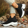 Women'S Black Slip-On Sneakers with White Midsole - Soft Sole, Non-Slip, Breathable Mesh Upper, Low Top, Casual Athletic Shoes for Spring and Fall, Casual Athletic Shoes|Slipon Sneakers|Breathable Upper, Sneakers