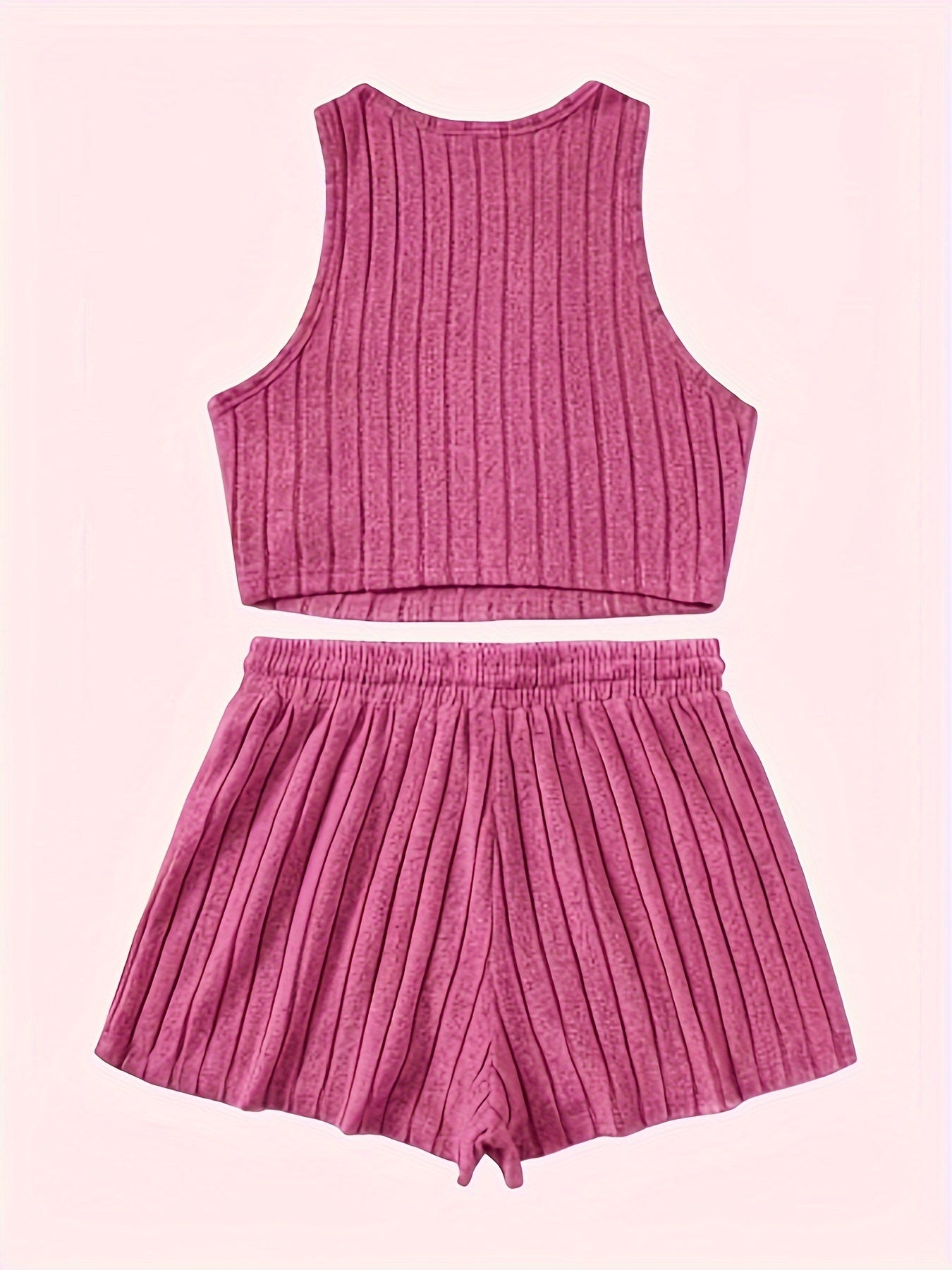 Elegant Directional Fashion Women'S Striped Skin-Friendly Tank Top And Shorts Set