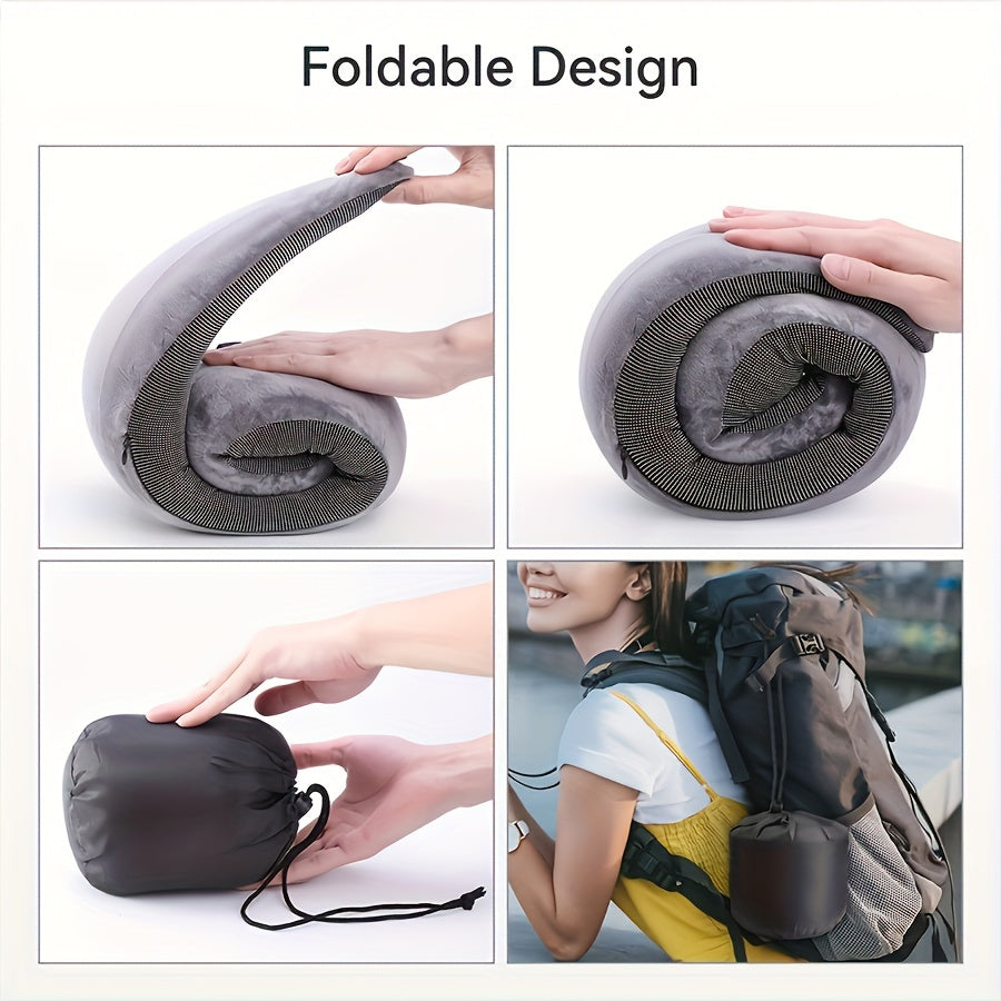 Comfortable Memory Foam 1pc Travel Pillow - Breathable, Machine Washable - For Airplane, Office, Car, and Home Lounging
