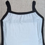 Women'S High-Stretch Ribbed Contrast Color Cami Top - Sexy Sleeveless V-Neck with Strappy Design, Brown & White Two-Tone, Perfect for Summer Outfits, Beachwear Essential | Vneck Design | Knitted Textur