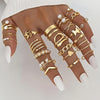 22pcs Exaggerated Fashion Ladies Ring Set, Irregular Ring Set, Houdini, Water Ripple Ring, Perfect For Daily Wear, Birthday Gift, Valentine'S Day Gift