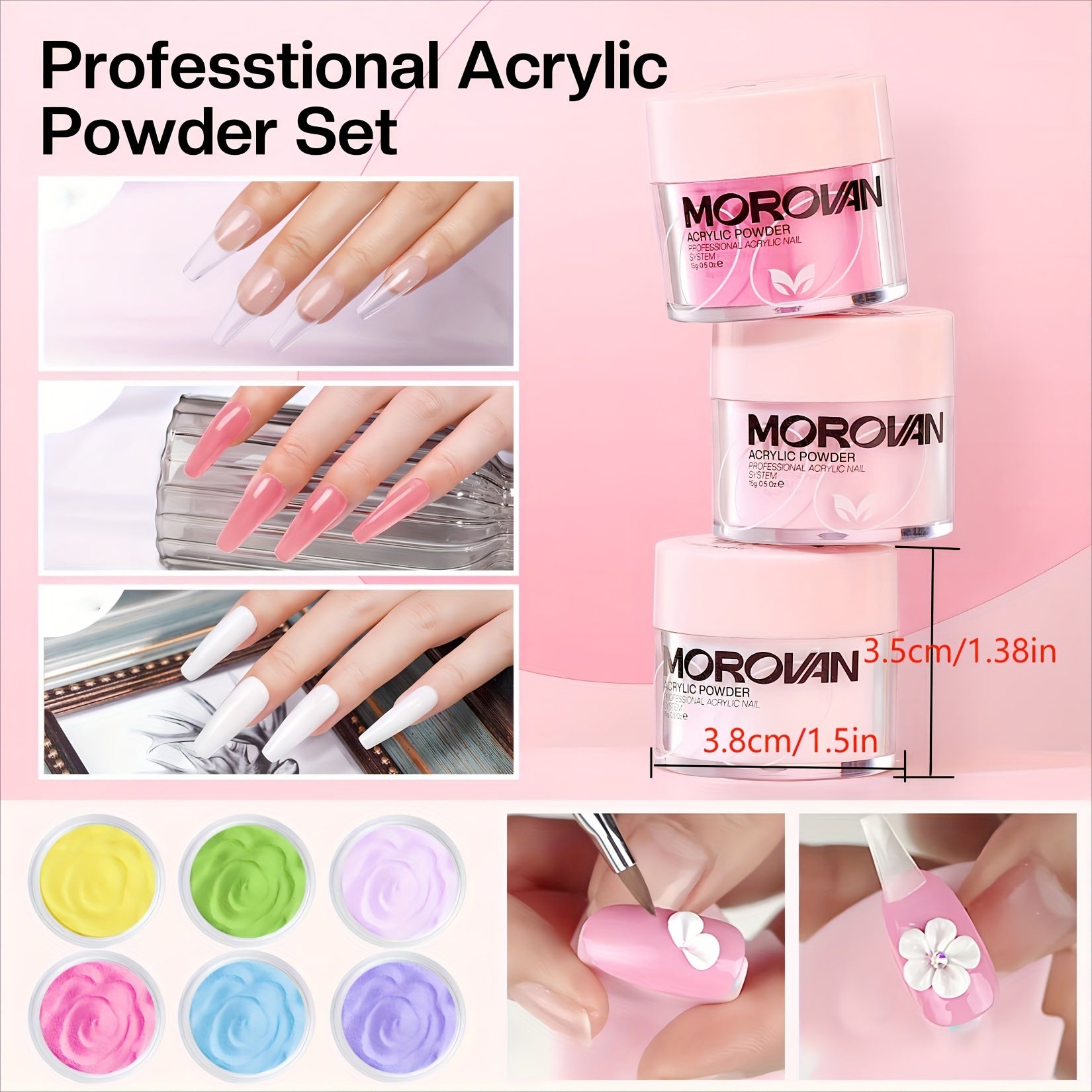 Acrylic Nail Kit with Everything – Professional Starter Acrylic Set for Beginners, Full Nail Supplies with USB Nail Drill & Acrylic Powder