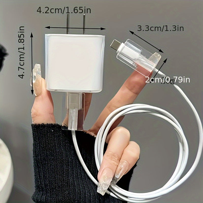 5 Pcs Stylish Heart-Shaped Phone Charger Covers for iPhone, Suitable for 18/20W Chargers - Perfect Gift for Boyfriend or Girlfriend