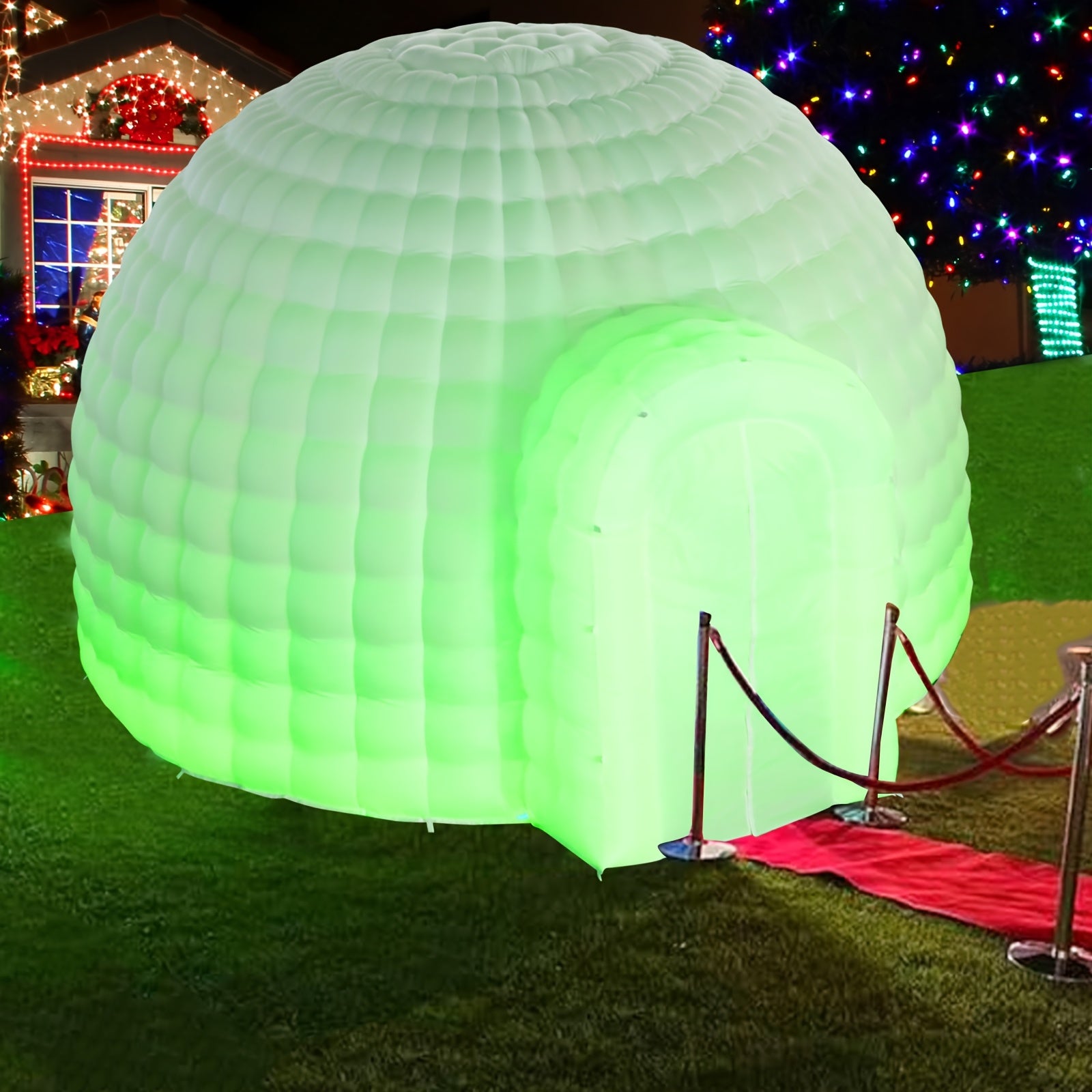 Inflatable Igloo Dome Event Tent (14x14x9FT) Dome With Air Blower And Light, Inflatable Party Tent For Wedding Party Exhibition Event Prom Birthday Advertising Bars