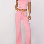 [Modal Ribbed Drawstring Loungewear Set] Kardashian Same-Style - Women's Modal Ribbed Drawstring Loungewear Set