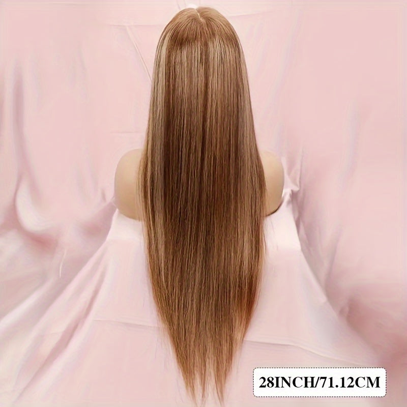 30 Inch Ombre Highlight 13x6 HD Transparent Lace Front Wig Human Hair - Pre-Plucked 180% Density Glueless Honey Blonde to Darker Brown Wig for Women, Party & Casual Attire, All Ethnicities, Wig Accessories