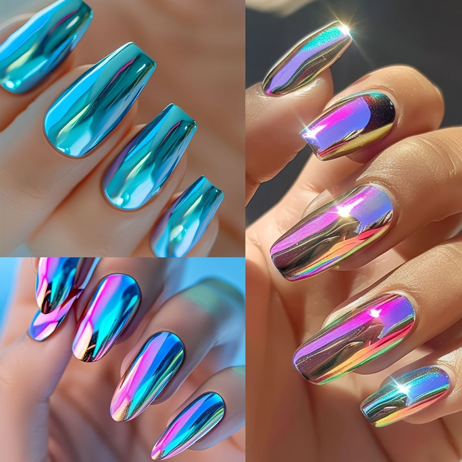 40 Colors Metallic Chrome Nail Powder Pigment Y2K Mirror Effect Rubbing On Dust UV Gel Polish DIY Flakes Manicure Accessories