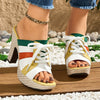 Elegant Women'S Casual Color-Blocked Lace-Up Thick-Soled High-Heeled Waterproof Sandals in a Bohemian Style, Suitable for Work, Leisure, And Professional Parties.