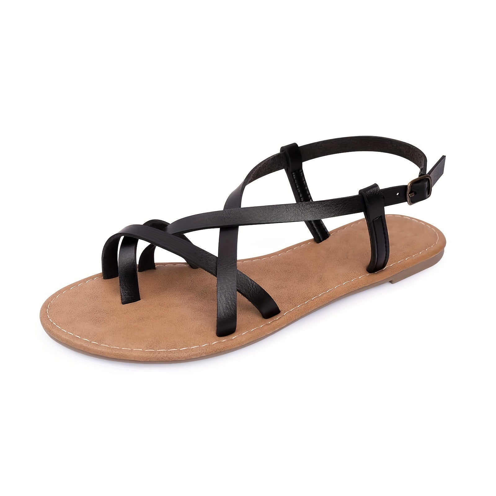 [Special offer Clear-out]Women's Gladiator Strap Sandals Flat Fisherman Thong Cross Strappy Sandals