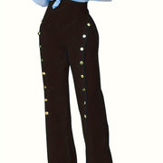 Women High Waisted Stretchy Bootcut Pull On Dress Pants For Women Casual Office Work Trousers