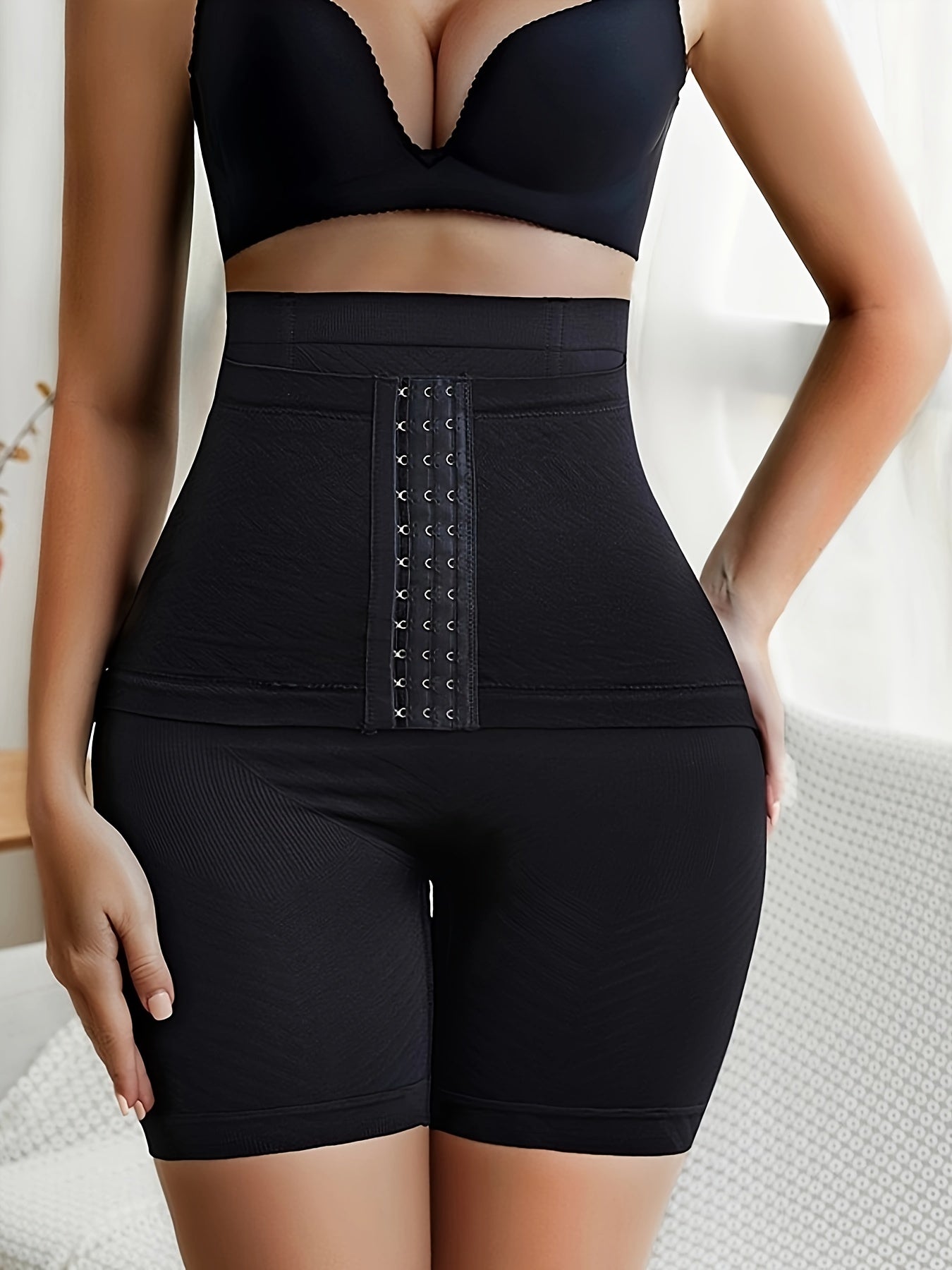 Elegant High-Waist Tummy Control Shapewear Shorts for Women - Seamless, Anti-Roll & Butt Lifting with Front Closure, Elegant Special Project Style