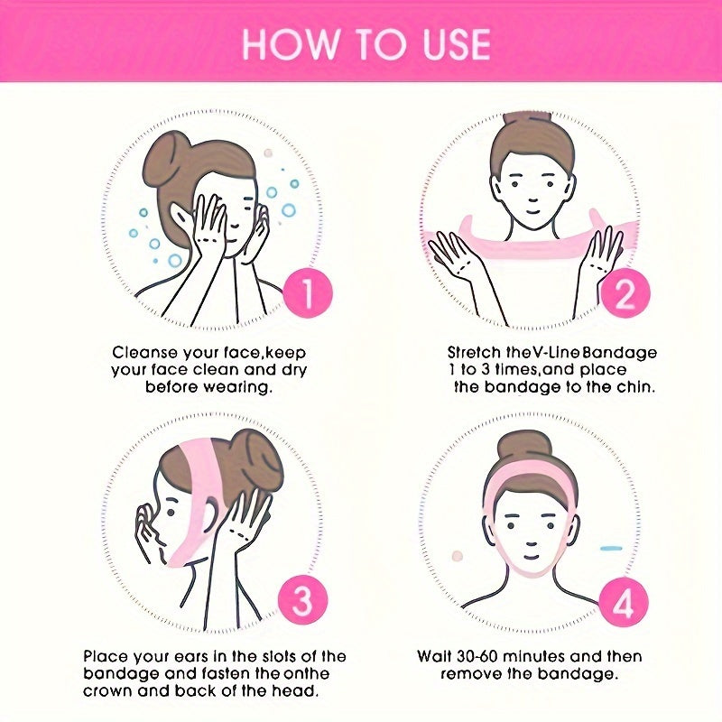 1pc Adjustable Face Lifting Band, Breathable Beauty Tape for Facial Contouring, Sleeping & Beauty Salon Use, Skin-Friendly Material with Reusable Fastening Straps
