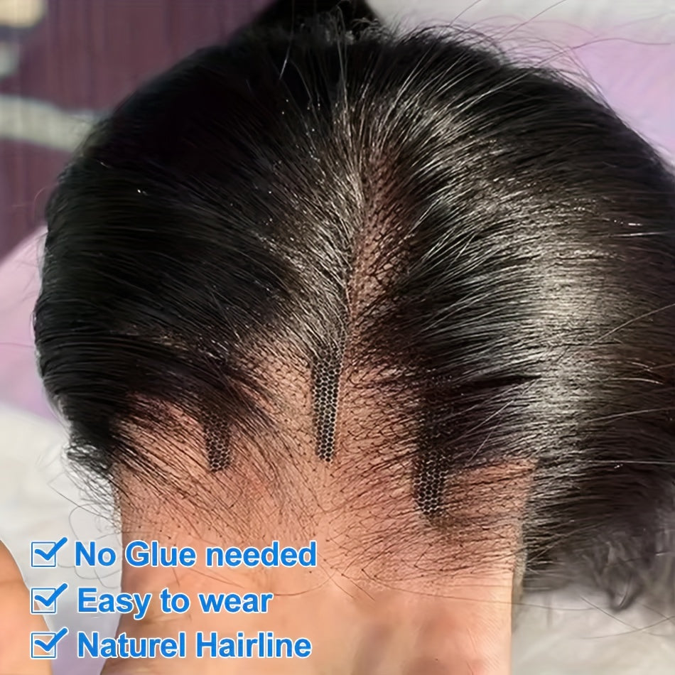 Luxurious 250% Density Straight Human Hair Wig - 5x5 HD Transparent Lace Front, Pre-Plucked & Pre-Cut With Glueless Closure, Easy To Wear & Style, Pre-Bleached Knots, 3 Seconds To Wear