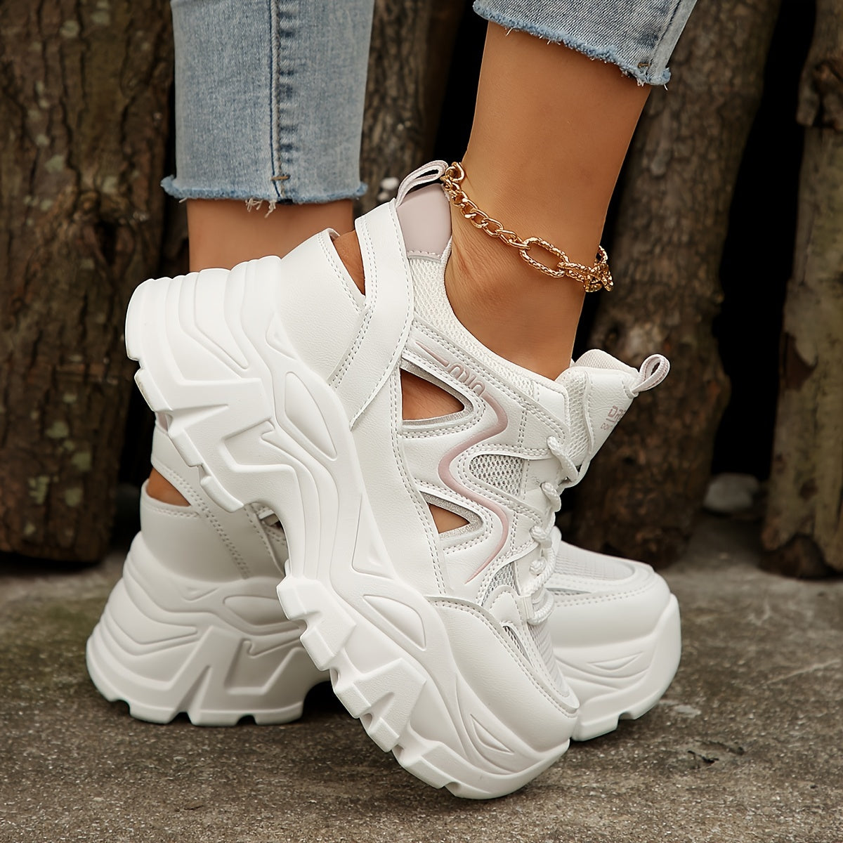 Women's Breathable Mesh Sneakers, Casual Lace Up Outdoor Shoes, Comfortable Low Top Sport Shoes