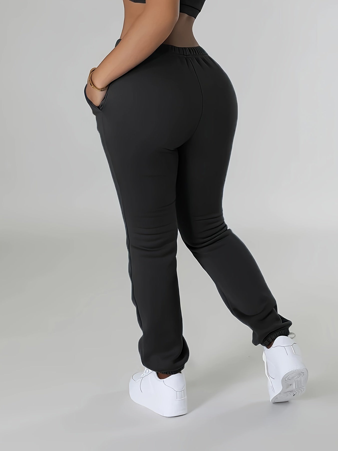 Womens Comfy Drawstring Joggers - Soft & Warm Casual Pants for Autumn/Winter Wear
