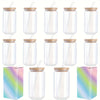 12pack 12-Piece Clear Glass Cups with Bamboo Lids, Straws, Brushes, and Gift Box