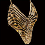 Boho Sexy Body Chain for Women - 1pc Sparkling Rhinestone Bikini Jewelry, No Plating, Artificial Crystal, Gift for Party, Valentine's Day, All Seasons