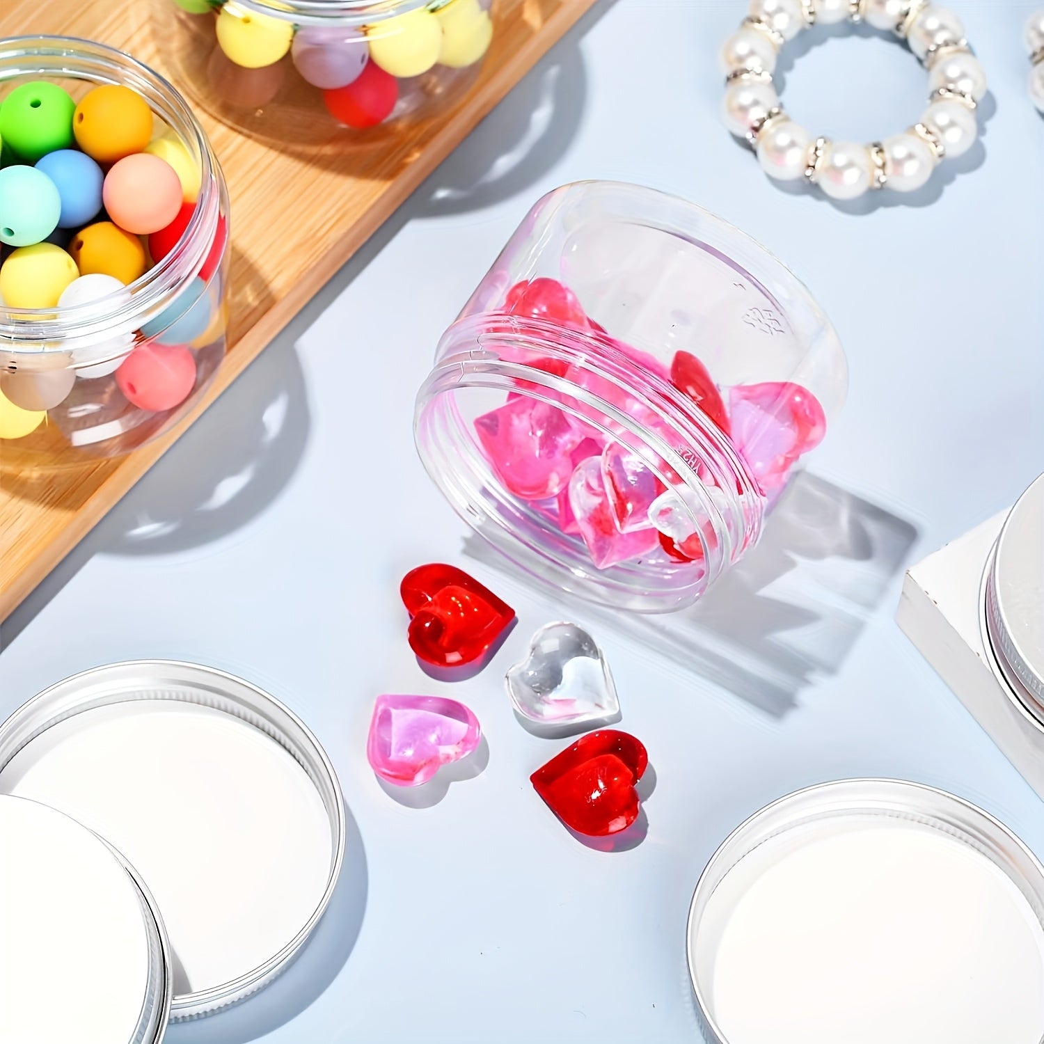 50pcs 4 oz Plastic Containers with Flip Top Lids - Transparent Round Multi-Use Containers, Unscented, Dishwasher Safe, Perfect for Creams, Lotions, Slime, Cosmetics, Beads, Samples, and Travel Storage - Reusable, No Electrici