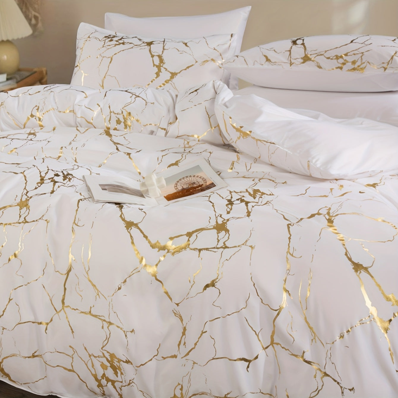 3pcs Super Soft Breathable Duvet Cover Set - High-Grade Bronzing Texture, 1 Duvet Cover + 2 Pillowcases, Ideal for All-Season Home Dormitory Use