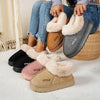 Women'S Winter Fleece Slippers, Casual Solid Color Booties, Soft Fabric Upper & Inner, EVA Sole, Warm Thick Sole Indoor Home Footwear, Non-Slip, All-Season Comfort