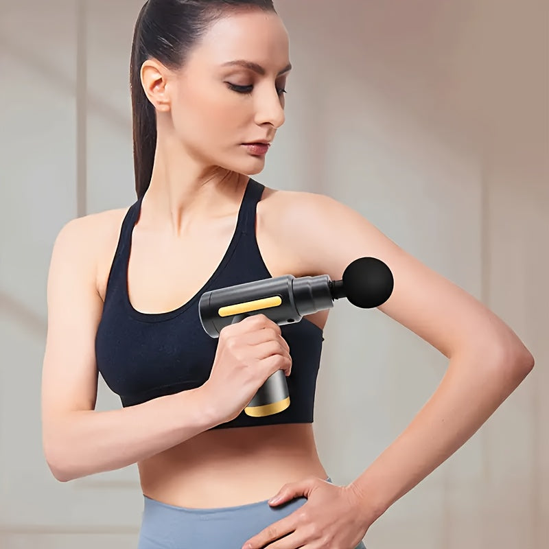 Mini Portable Muscle Relaxation Neck Massager with Rechargeable Lithium Battery - Professional-Grade Fascial Gun for Whole Body Massage, Alcohol-Free, USB Charged, Massage Device|Compact Design|Ergonomic Grip, Neck Massager