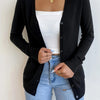 Solid Color Minimalist Knitted Cardigan - Casual Long Sleeve Button Front - For Women - Made from Soft Knit Fabric - Suitable for Spring & Fall - Perfect Gift for Fashionable Women