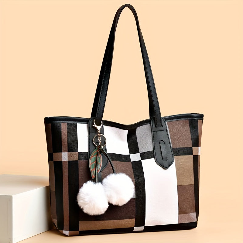 Large Capacity and Versatile Lightweight Tote Bag, Ladies' Fashionable Shoulder Bag for Casual Outing and Daily Commuting