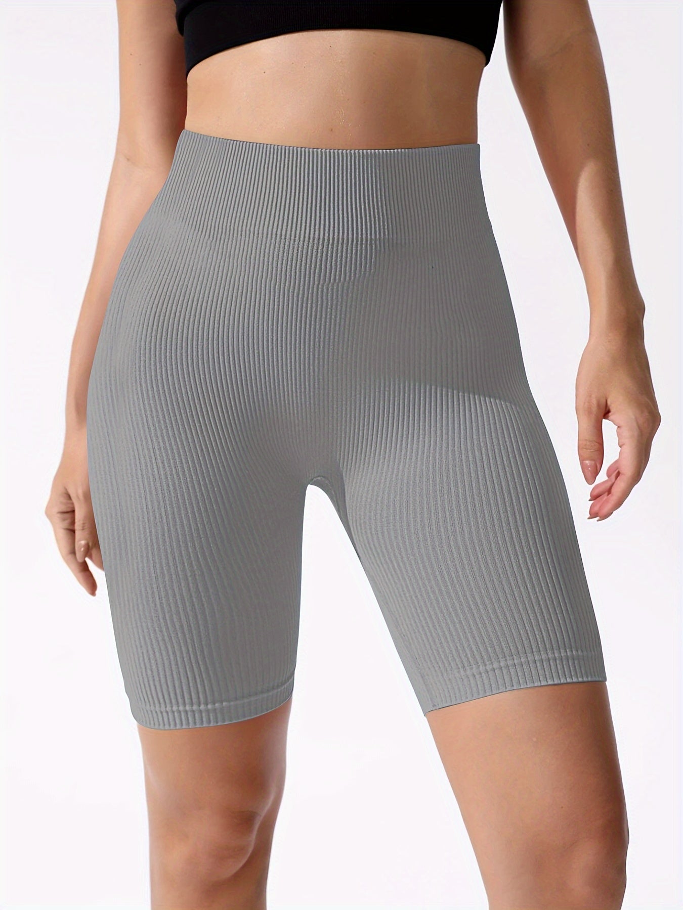 Women'S Seamless High-Waisted Sports Cycling Fashion Leisure Solid Color Soft Rib Thick Warm Sports Sweatpants, Capri Pants & Padded Yoga Leggings, Breeches & Knee-Length Shorts, Women'S Activewear & Underwear