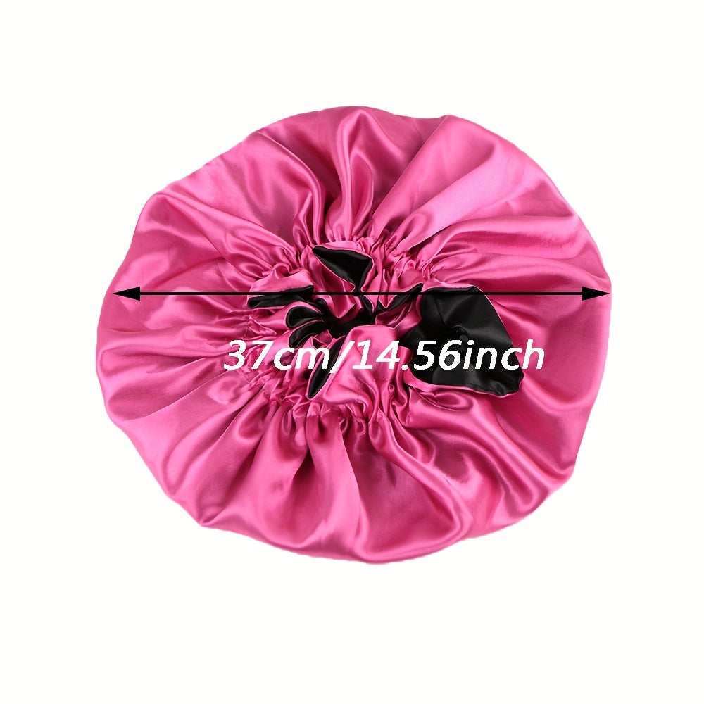 1pc Reversible Double Layer Satin Bonnet for Curly Hair, Soft and Comfortable Night Sleeping Cap for Women with Large Size