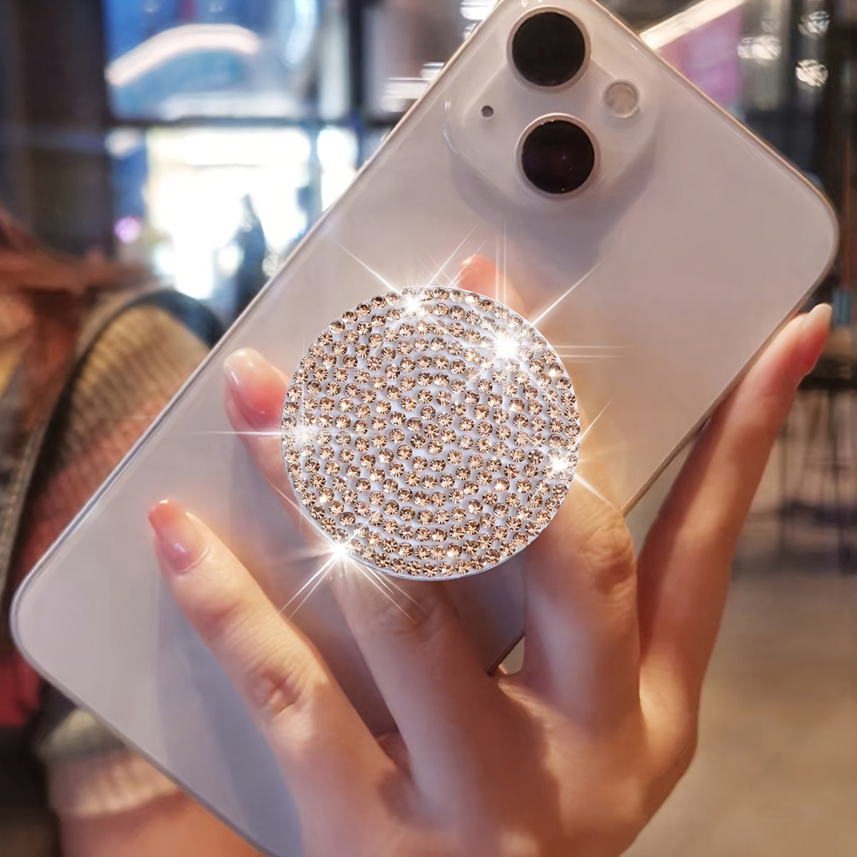 A Sparkling Diamond Phone Pull-Out Stand, a Creative And Colorful Foldable Phone Holder, Perfect for Lazy Users And an Ideal Gift for Holidays.
