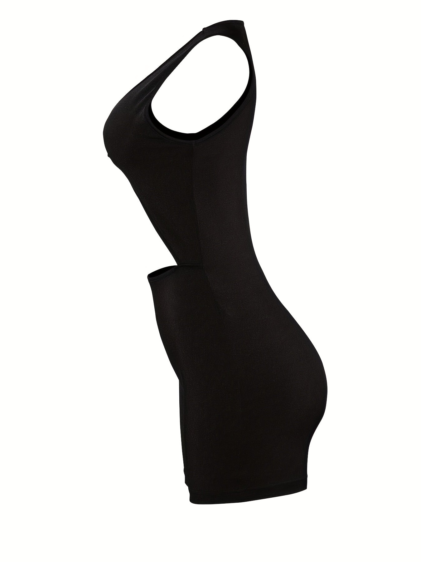 Sexy V-Neck Sleeveless Hollow Out Front Twist Romper - 100% Polyester Knit Fabric, 250g/m², All-Season Casual Unitard for Women