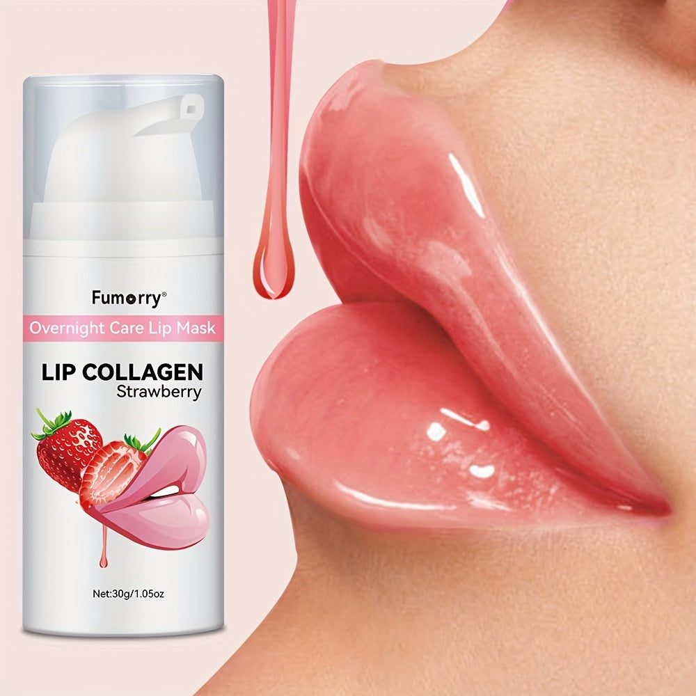 Overnight Collagen Lip Mask – Hydrating & Nourishing Lip Sleep Mask for Fuller, Plump Lips – Large Capacity, Low Allergenic, All Skin Types