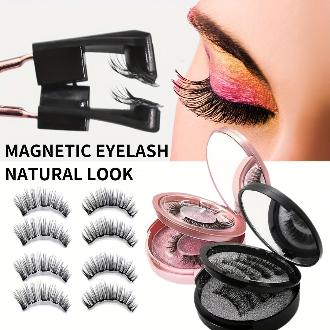 1/4/8pcs Easter Bunny Magnetic Lashes - 3D False Eyelashes Kit with Applicator | No Glue, Reusable & Waterproof | Natural Cat Eye Look, Easy to Wear, No Eyeliner Needed - Perfect Easter Gifts, Party Favors & Daily Wear