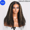 Nadula Glueless Lace Front Wig 7x5 Lace Invisible Knots Human Hair Black And Blonde Highlights 4C Curly Put On And Go Pre Cut Lace Closure Wig 200% Density with Babyhair