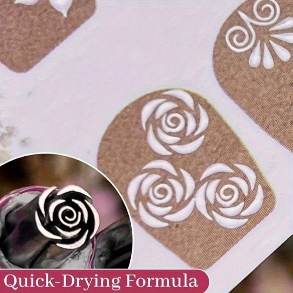 15 Nail Printing Set - Precision Tools for DIY Nail Art, Various Flower Patterns and Templates, Women'S DIY Nail Art Tools, Fragrance Free, Foot and Hand Care Accessories