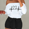 8016A92 European and American Women's Clothing New Casual Loose Shoulder Shorts Suit Two-piece Set with Belt