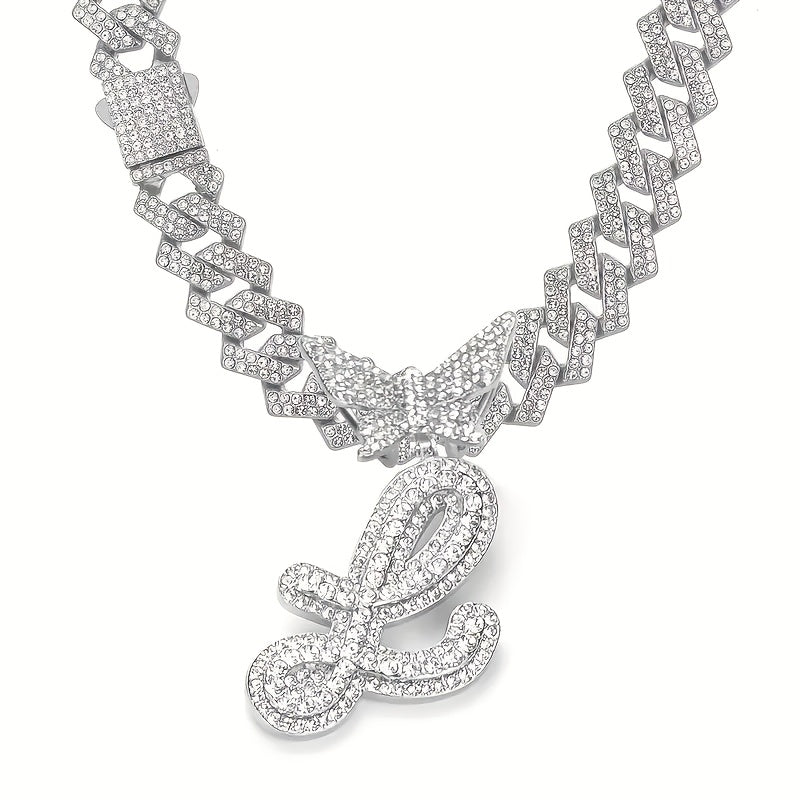 Women's Elegant Butterfly Necklace - Zinc Alloy, Rhinestones Mosaic, Synthetic Stones | Perfect Jewelry Gift | Christmas Jewelry
