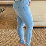 2025 New High Waist Distressed Vintage Denim Jeans, Women, Trendy Small Foot Trousers