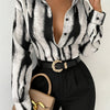 Print Collared Shirt - Stylish Button-Up Blouse with Neckline, Machine Washable, Polyester Fabric, Perfect for Spring/Summer Fashion, Spring Summer Blouse | Elegant Women's Shirt | Fashionforward Top