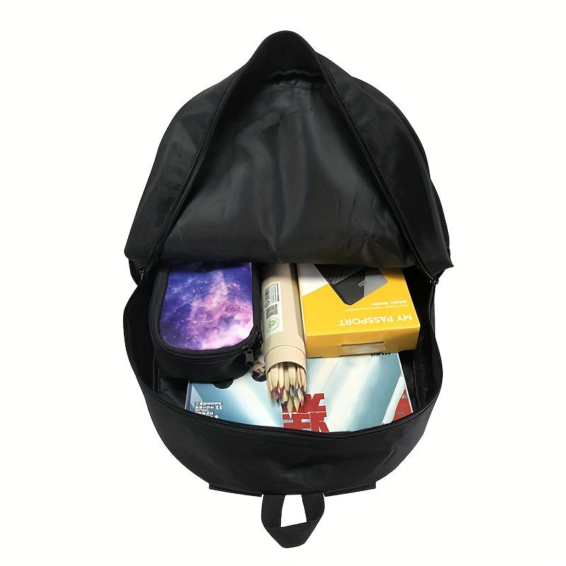 Black Queen Crown Print Backpack: Large Capacity, Lightweight, and Durable for Travel and School - Vegan Friendly