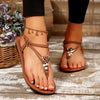 Elegant Women's Heart Charm Flat Sandals - Open Toe, Slip-On Design with Braided Straps & Pearl Accents, Faux Cover Summer Beach Shoes, Ladies Sandals