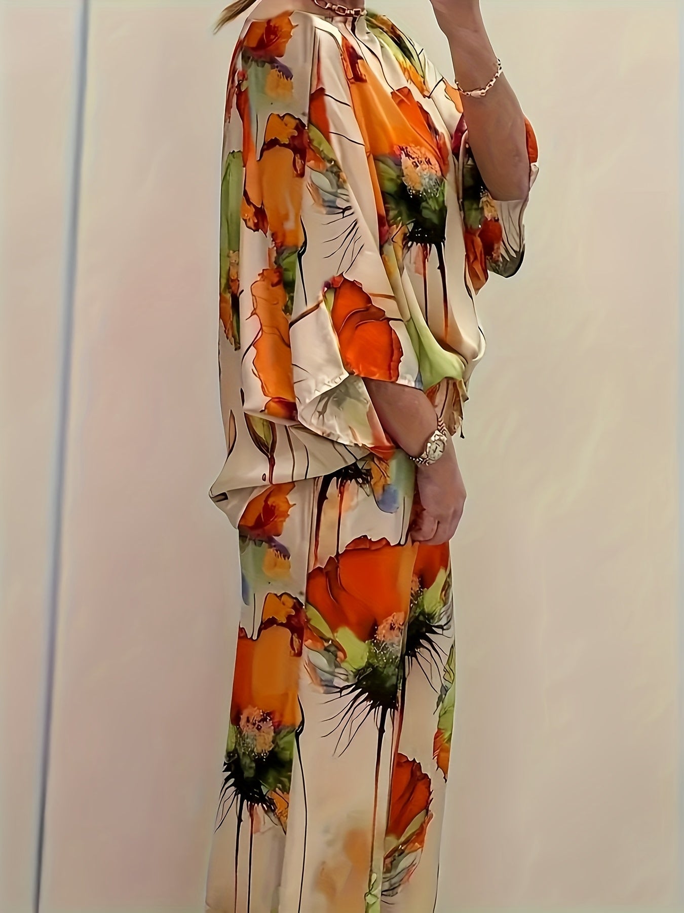 Women's Fashion Two-Piece Satin Suit Available Now