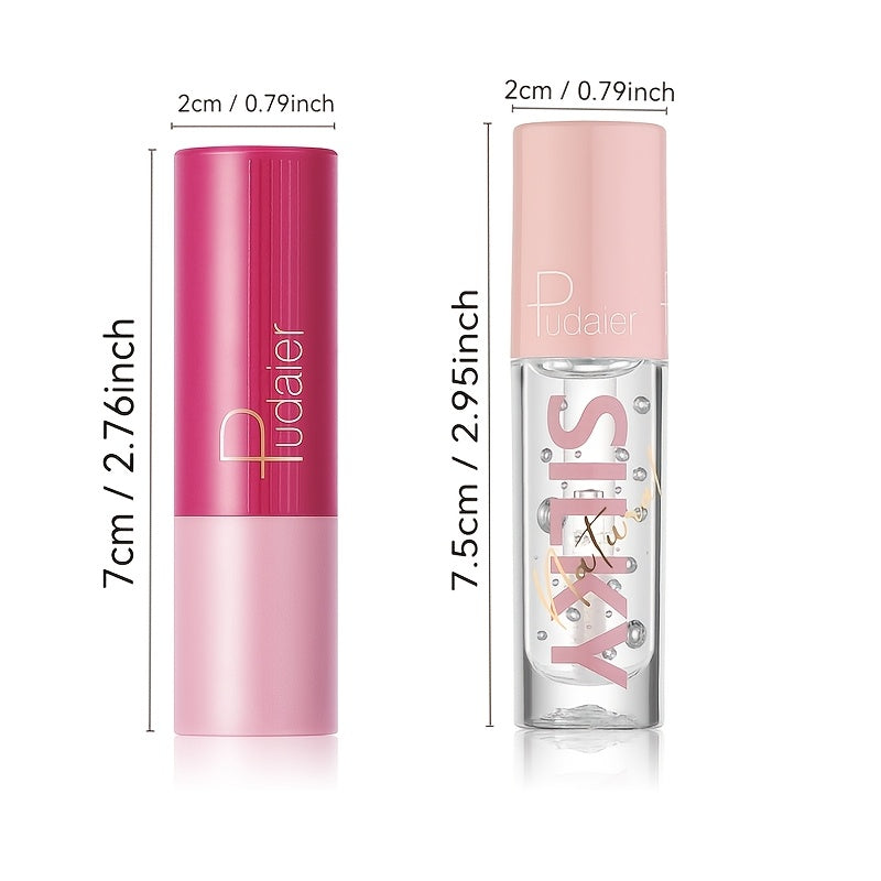 Silky Smooth Lipstick & Nourishing Lip Oil Set – Long-Lasting Glossy Finish, Precision Lip Pencil with Hydrating Lip Oil for All-Day Wear & Effortless Glam