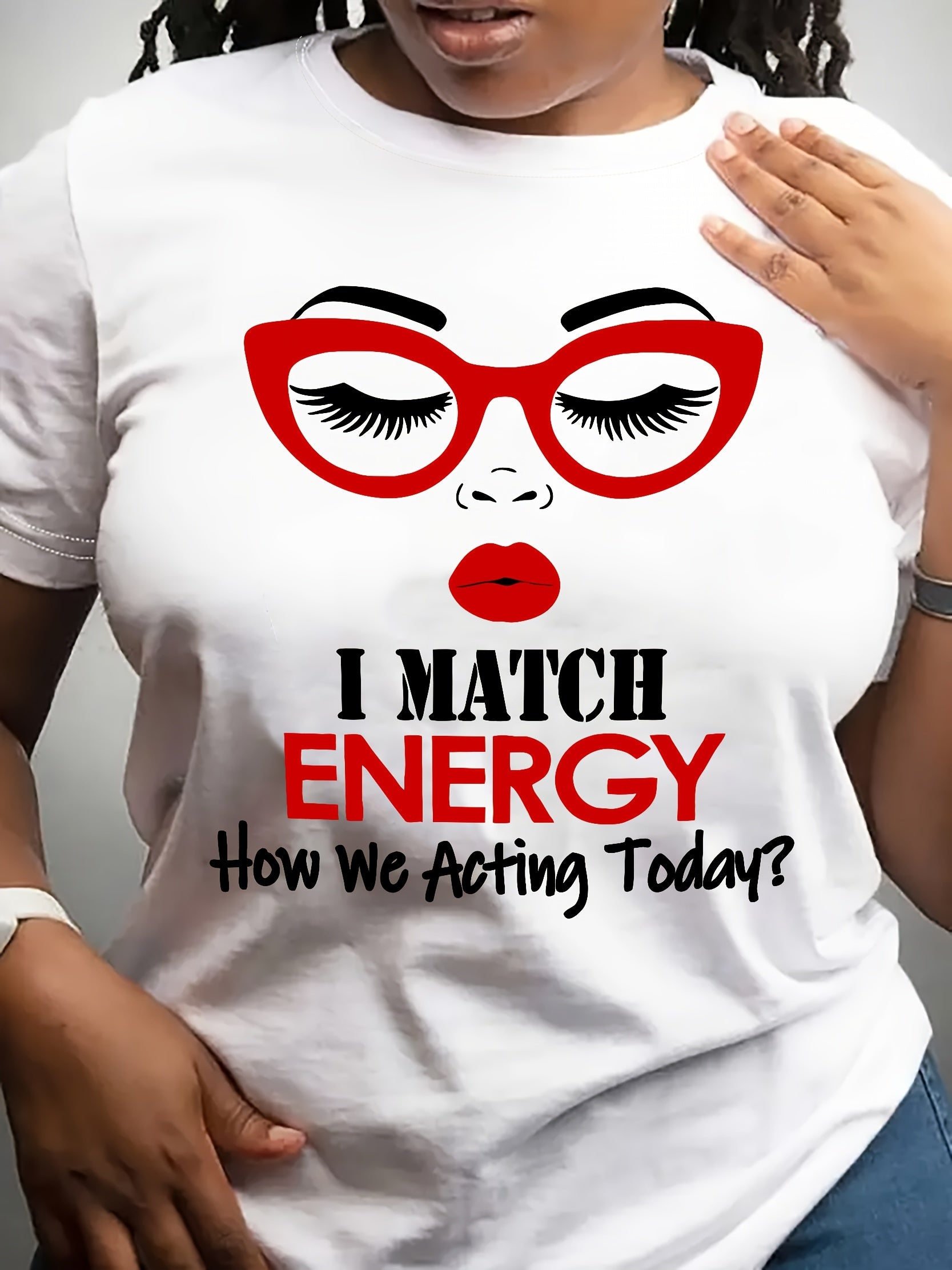 Graphic Print Crew Neck T-shirt, Short Sleeve Casual Top For Spring & Summer, Women's Clothing