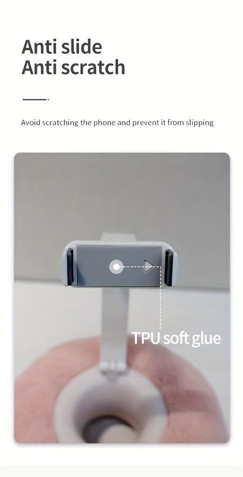 Mini Pillow Phone Holder, Slim and Skin-friendly Plush, Soft Fabric, Multi-angle Adjustable Viewing Angle, Small Size, Suitable for Reading in Bed, Watching TV Series, Stretchable Chuck Suitable for Different Sizes of Smartph