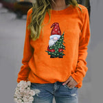 Cute Christmas Hug Graphic Print Crew Neck Pullover