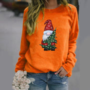 Cute Christmas Hug Graphic Print Crew Neck Pullover